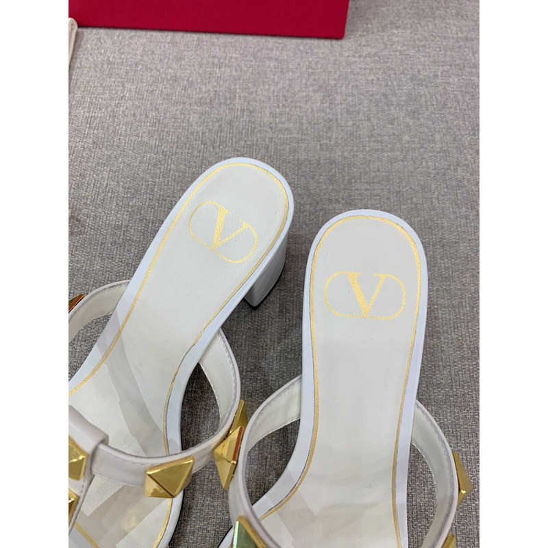 Valentino Valentino Roman Stud Slides White