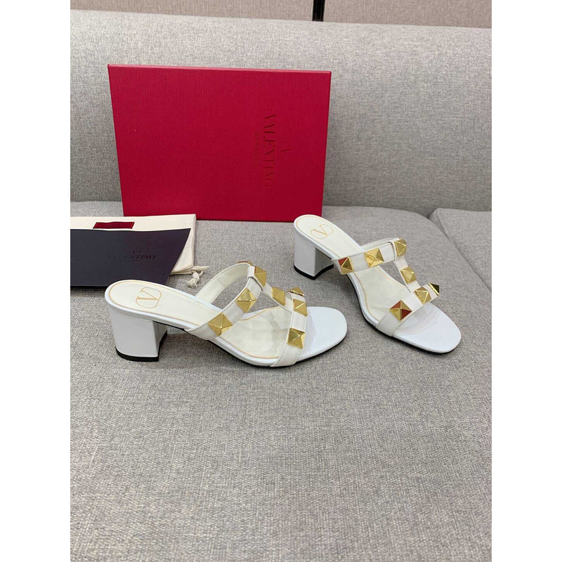 Valentino Valentino Roman Stud Slides White