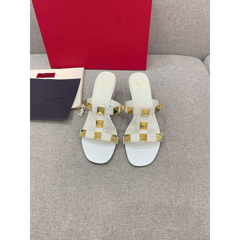 Valentino Valentino Roman Stud Slides White