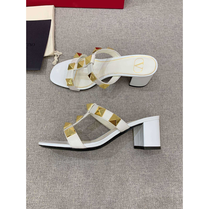 Valentino Valentino Roman Stud Slides White