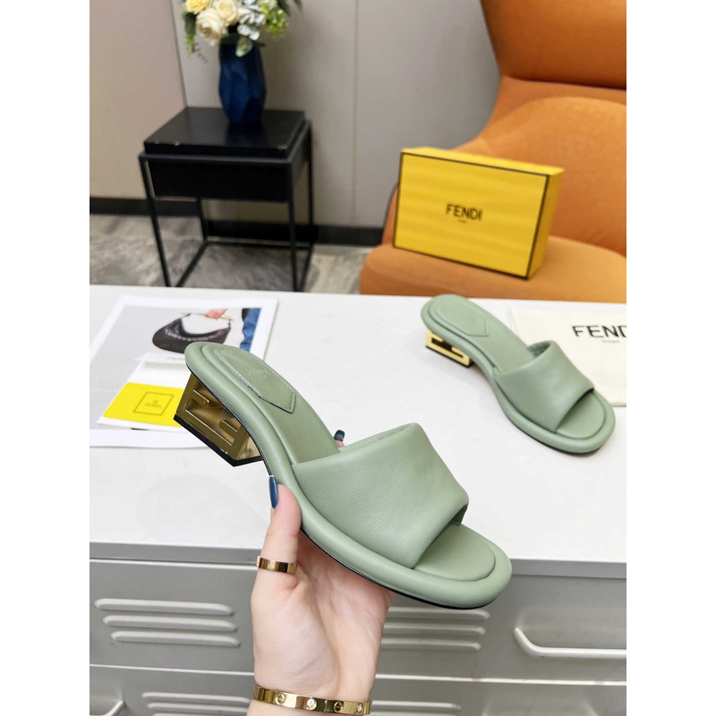 F**di high-heeled sandals for women green