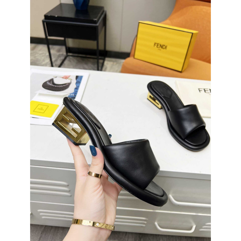 F**di high-heeled sandals for women black