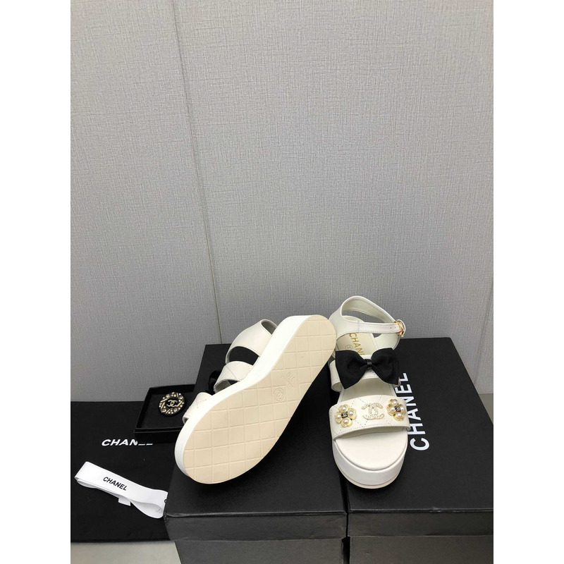 Ch*el platform sandals white