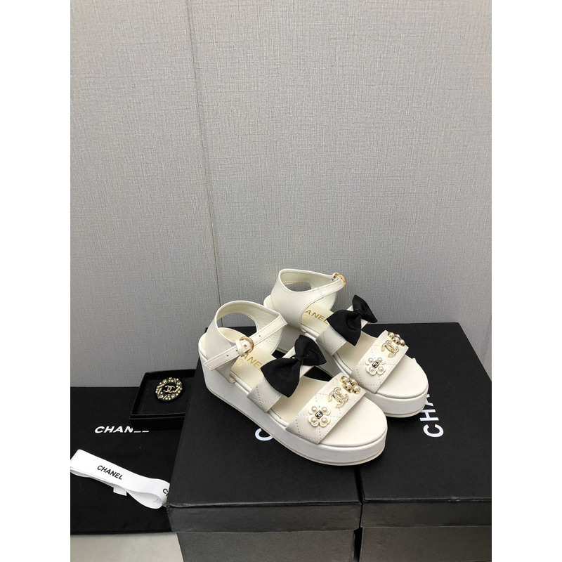 Ch*el platform sandals white