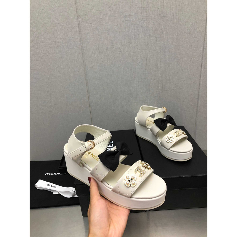 Ch*el platform sandals white