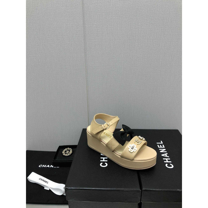 Ch*el platform sandals beige