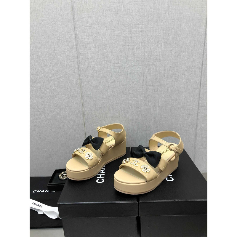 Ch*el platform sandals beige