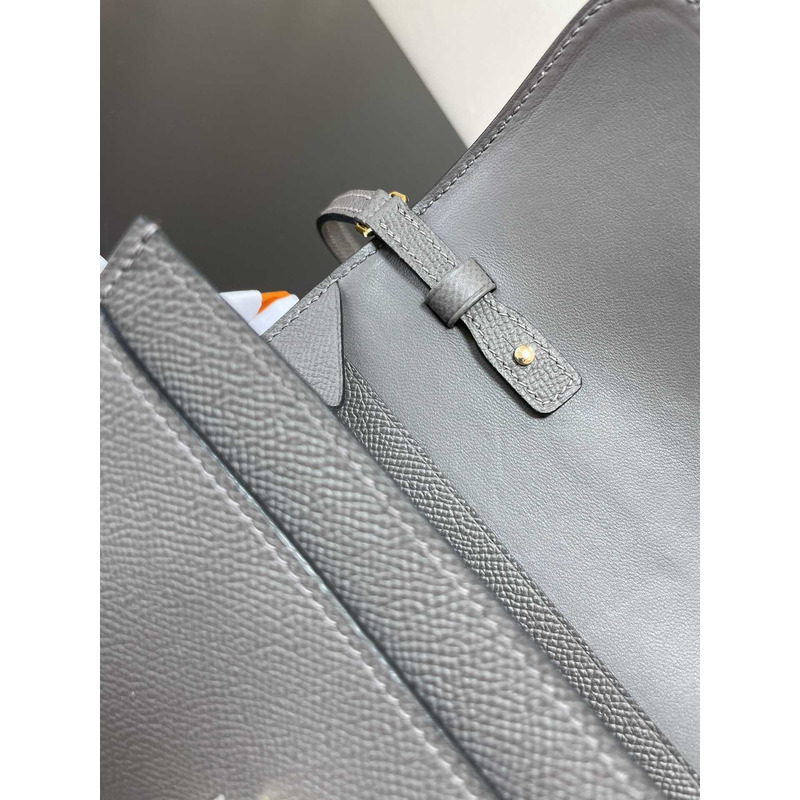 H**mes constance wallet to go gold hardware grey