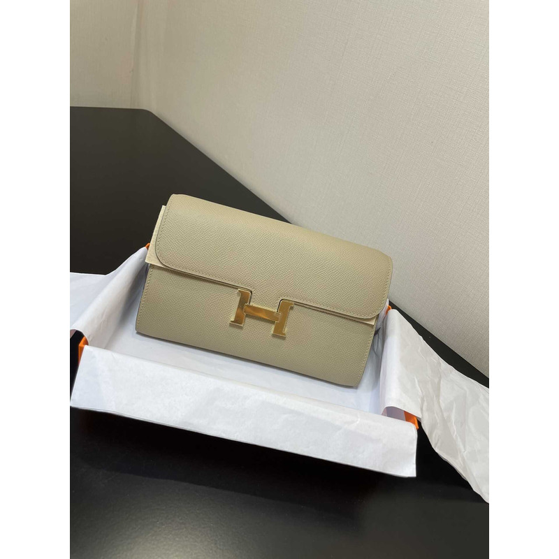 H**mes constance wallet to go gold hardware beige