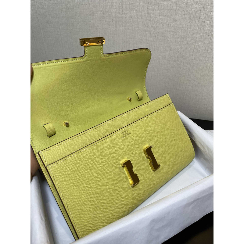 H**mes constance wallet to go gold hardware yellow