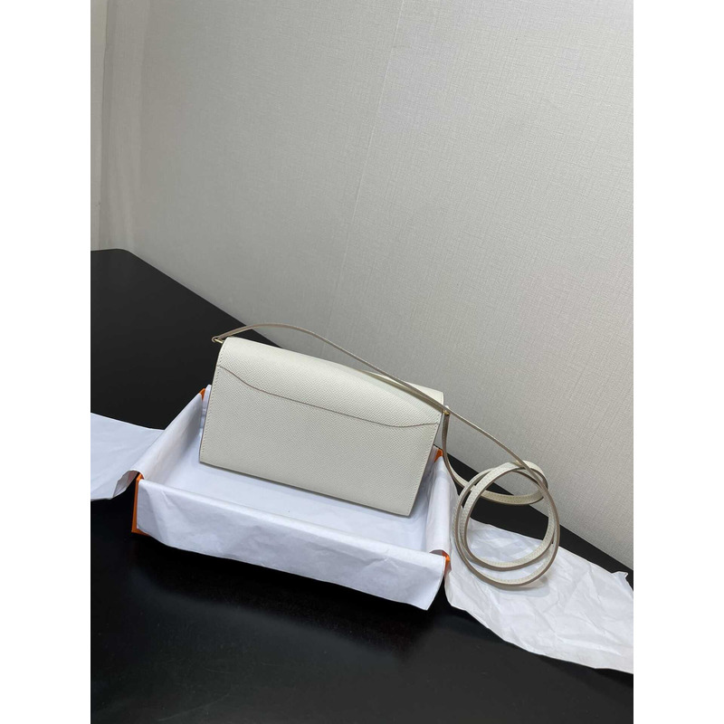 H**mes constance wallet to go gold hardware white