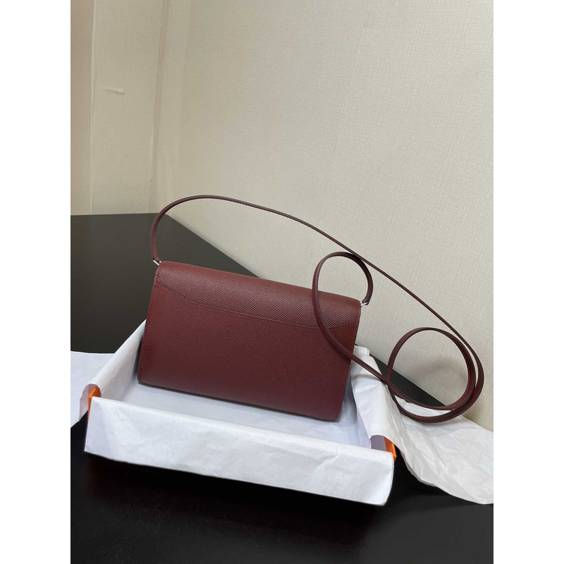 H**mes constance wallet to go silver hardware burgundy