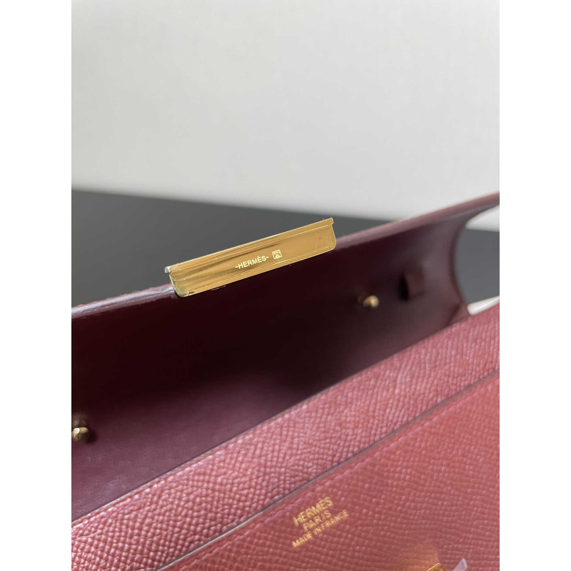 H**mes constance wallet to go gold hardware burgundy