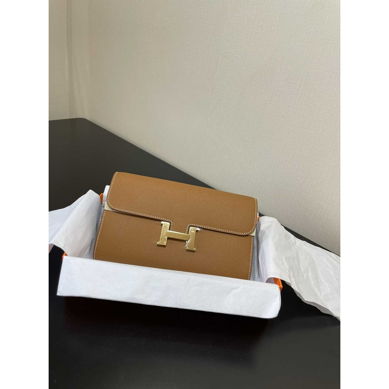 H**mes constance wallet to go gold hardware caramel