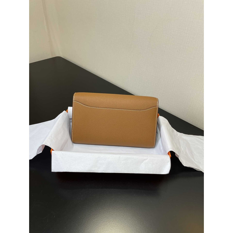 H**mes constance wallet to go gold hardware caramel