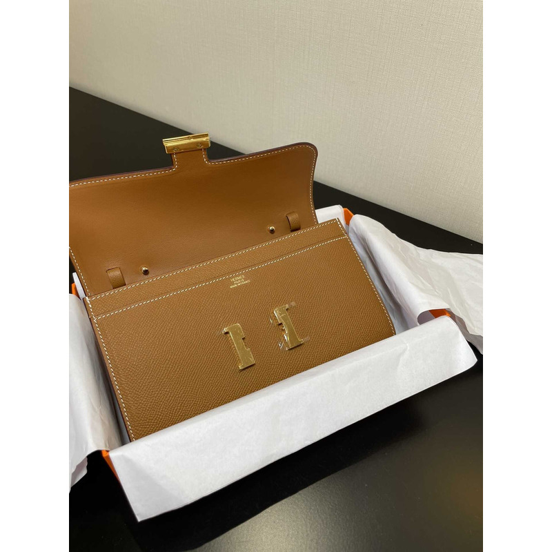 H**mes constance wallet to go gold hardware caramel