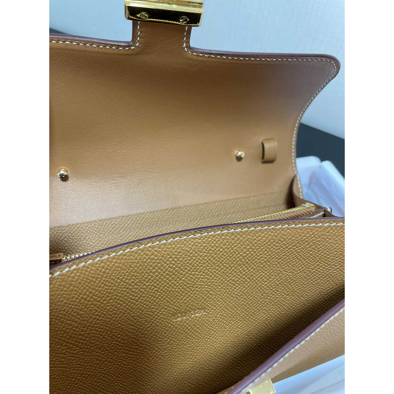 H**mes constance wallet to go gold hardware caramel