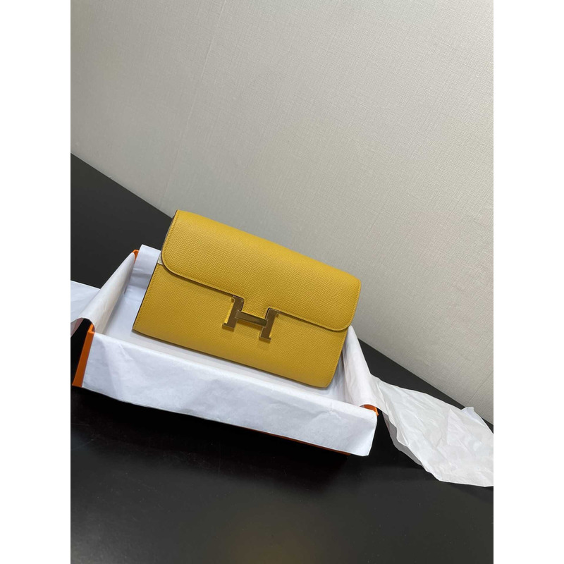 H**mes constance wallet to go gold hardware yellow