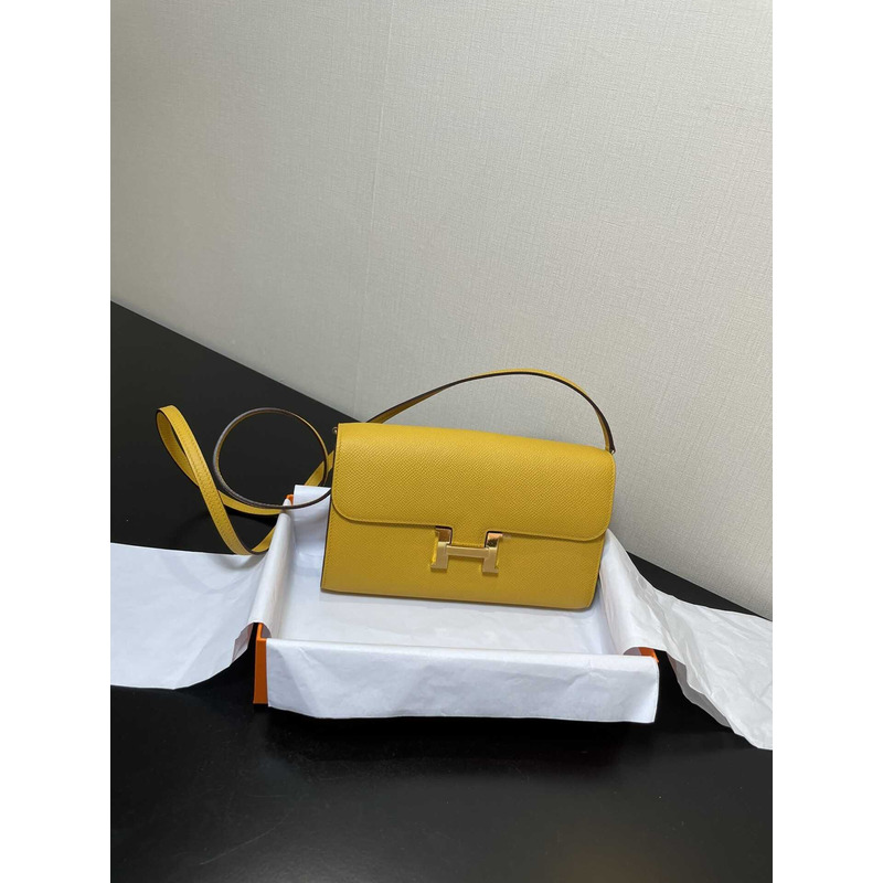 H**mes constance wallet to go gold hardware yellow