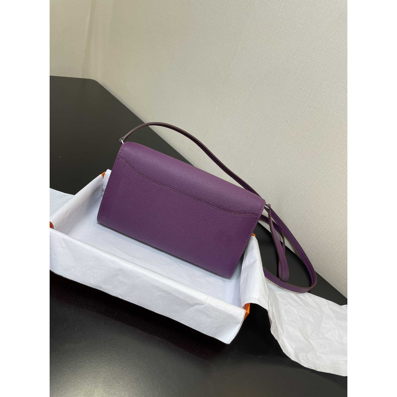 H**mes constance wallet to go silver hardware purple