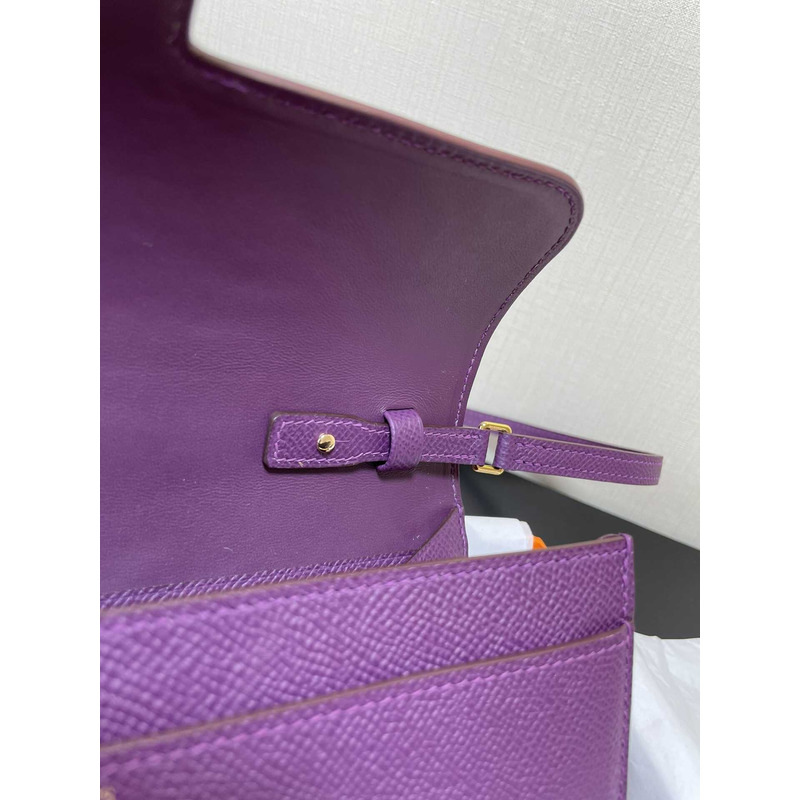 H**mes constance wallet to go gold hardware purple