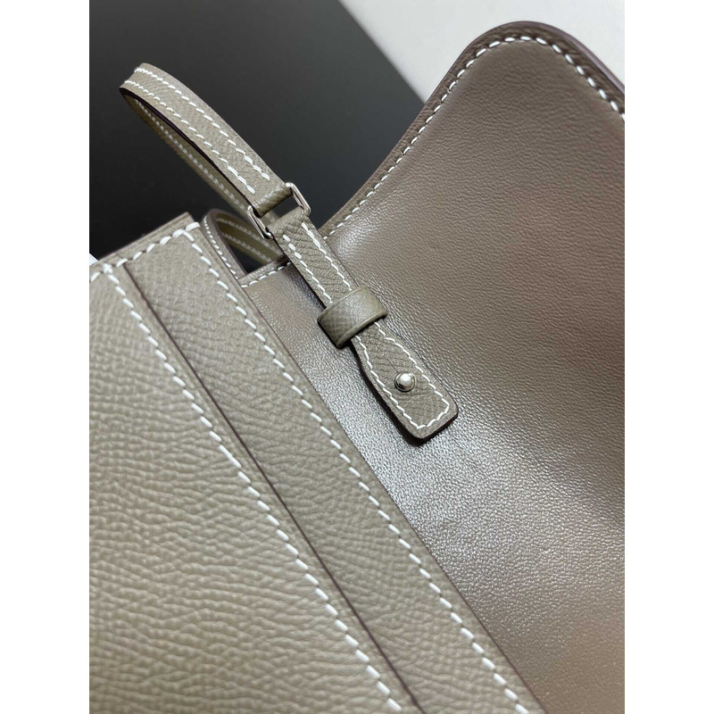 H**mes constance wallet to go silver hardware etoupe