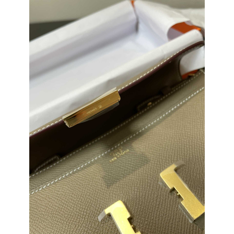 H**mes constance wallet to go gold hardware etoupe