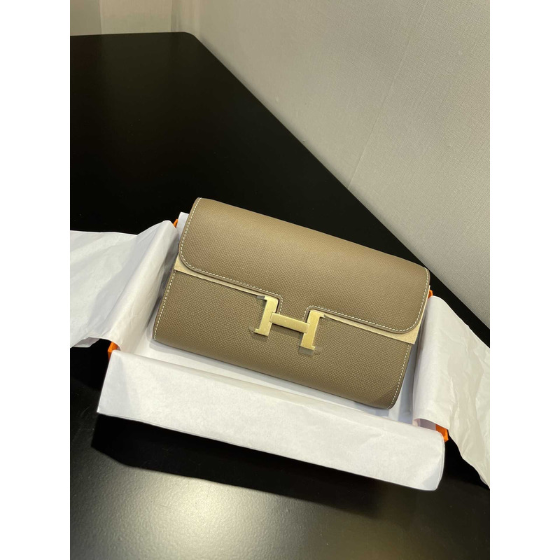 H**mes constance wallet to go gold hardware etoupe