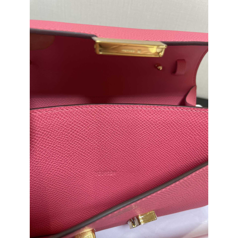 H**mes constance wallet to go gold hardware pink