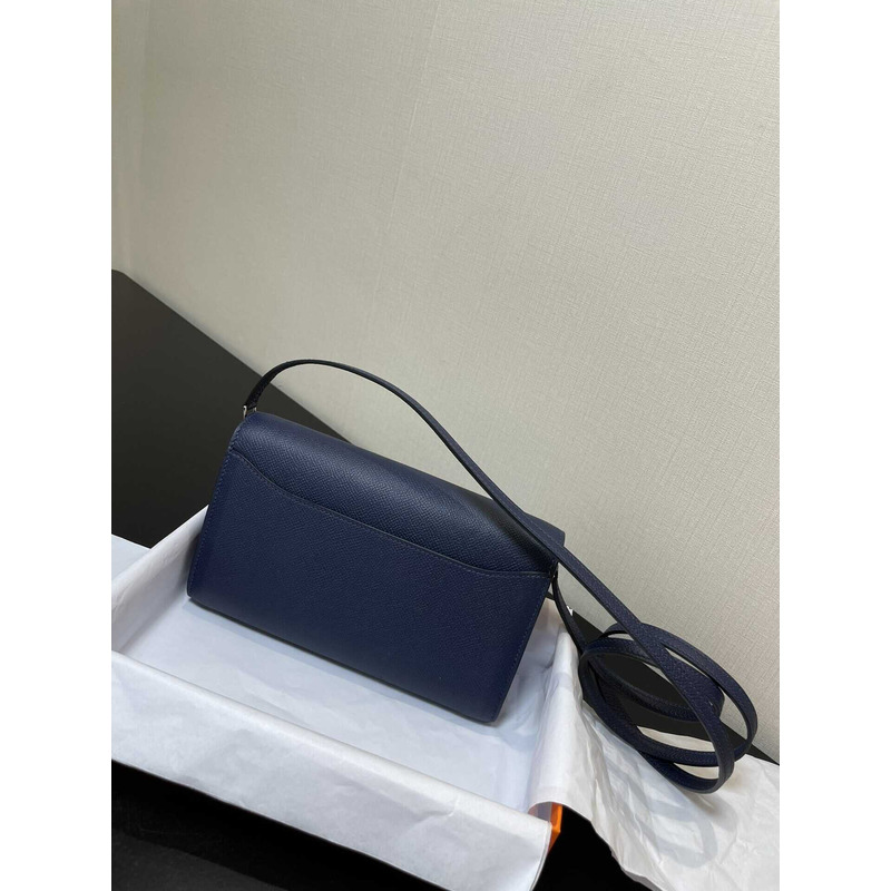 H**mes constance wallet to go dark blue