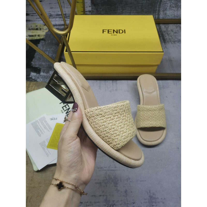 F**di baguette canary raffia sandals