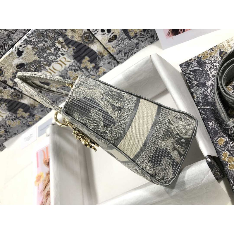 D*or lady d-lite bag embroidery grey