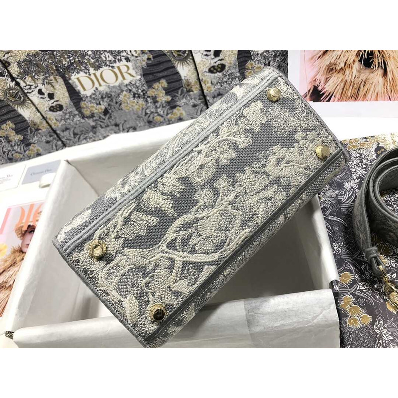 D*or lady d-lite bag embroidery grey