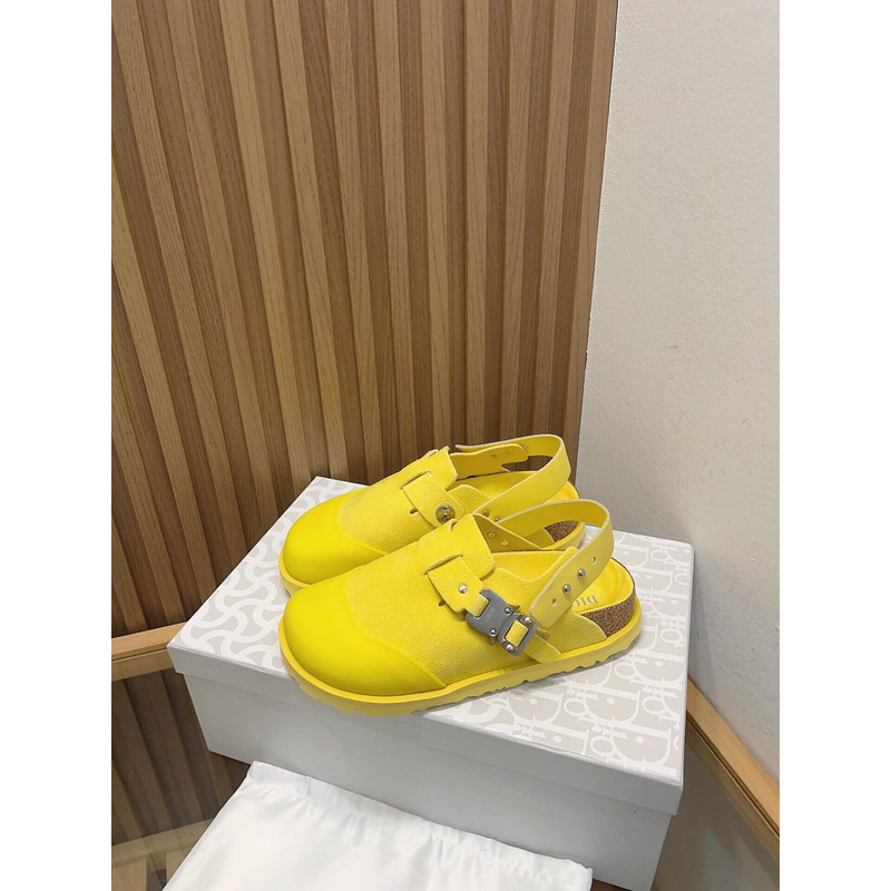 D*or x birkenstock tokio mule yellow nubuck calfskin