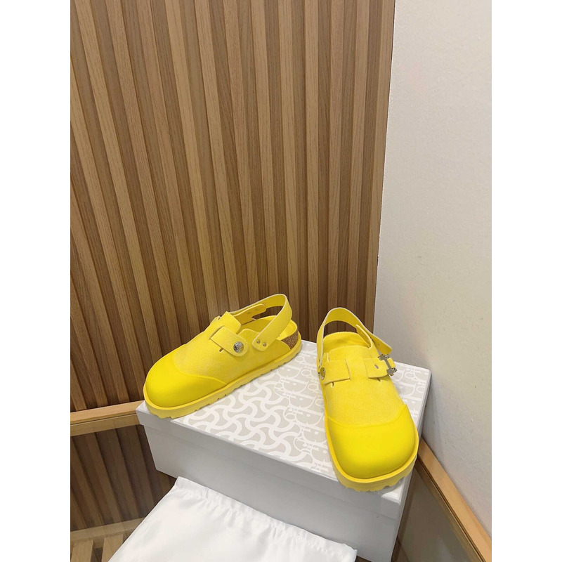 D*or x birkenstock tokio mule yellow nubuck calfskin