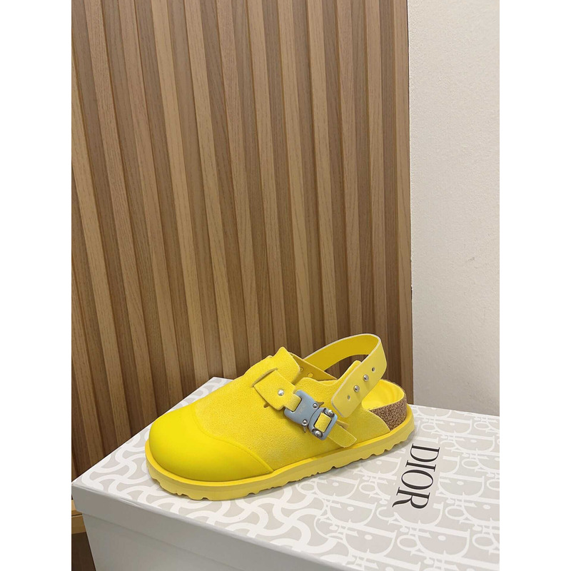 D*or x birkenstock tokio mule yellow nubuck calfskin