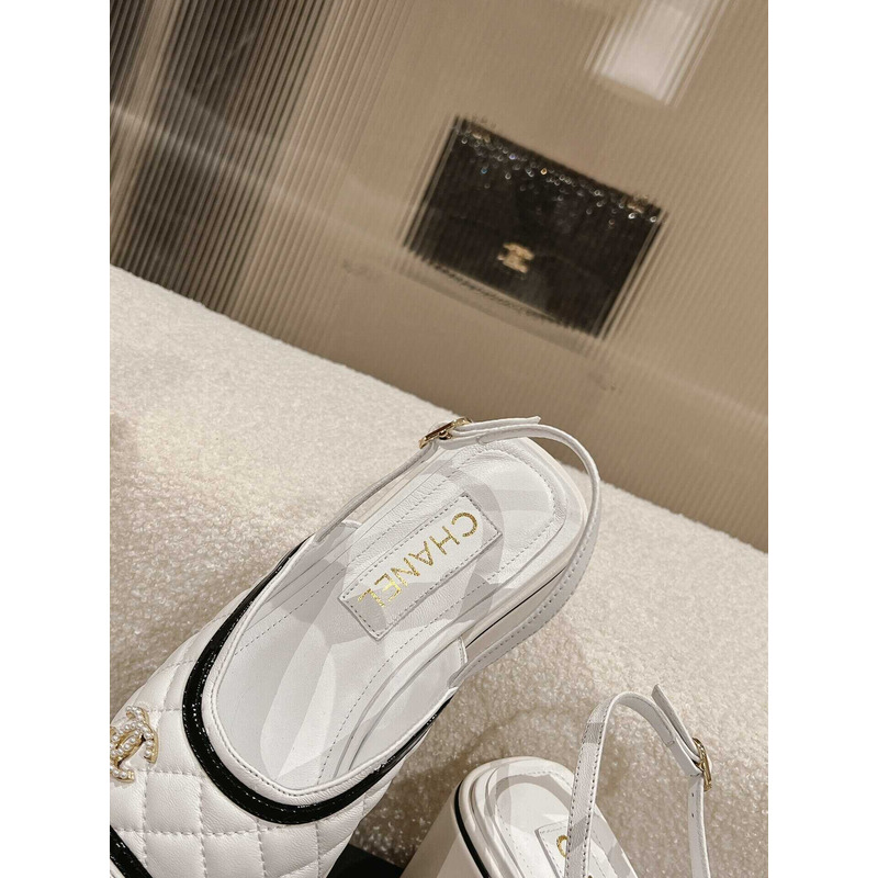 Ch*el platform sandals white