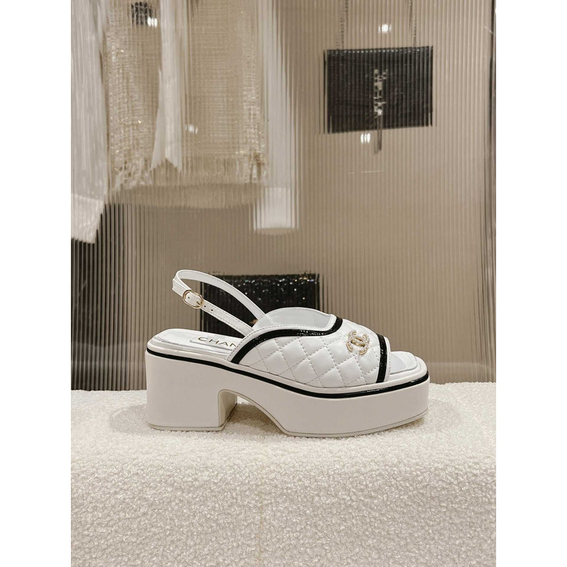 Ch*el platform sandals white