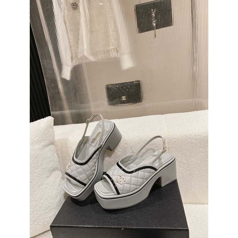 Ch*el platform sandals gray