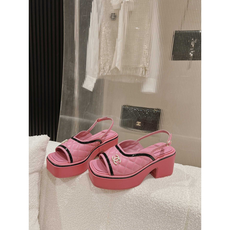 Ch*el platform sandals pink