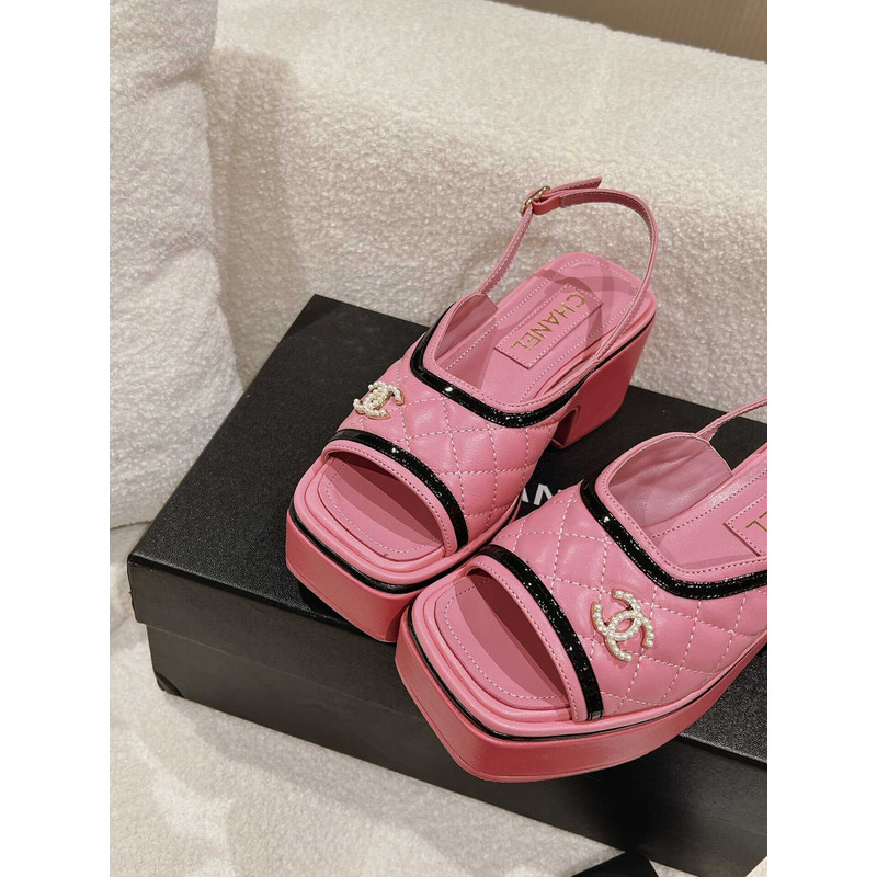 Ch*el platform sandals pink