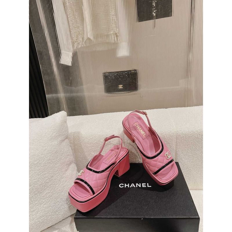 Ch*el platform sandals pink