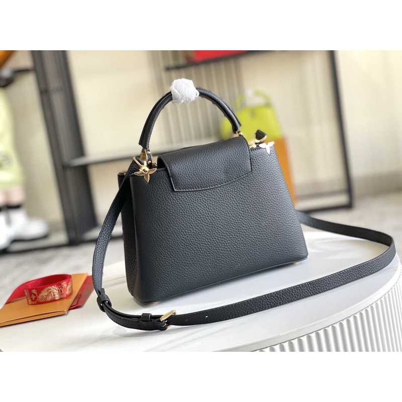 l**is V*t*n capucines mini bag taurillon leather black