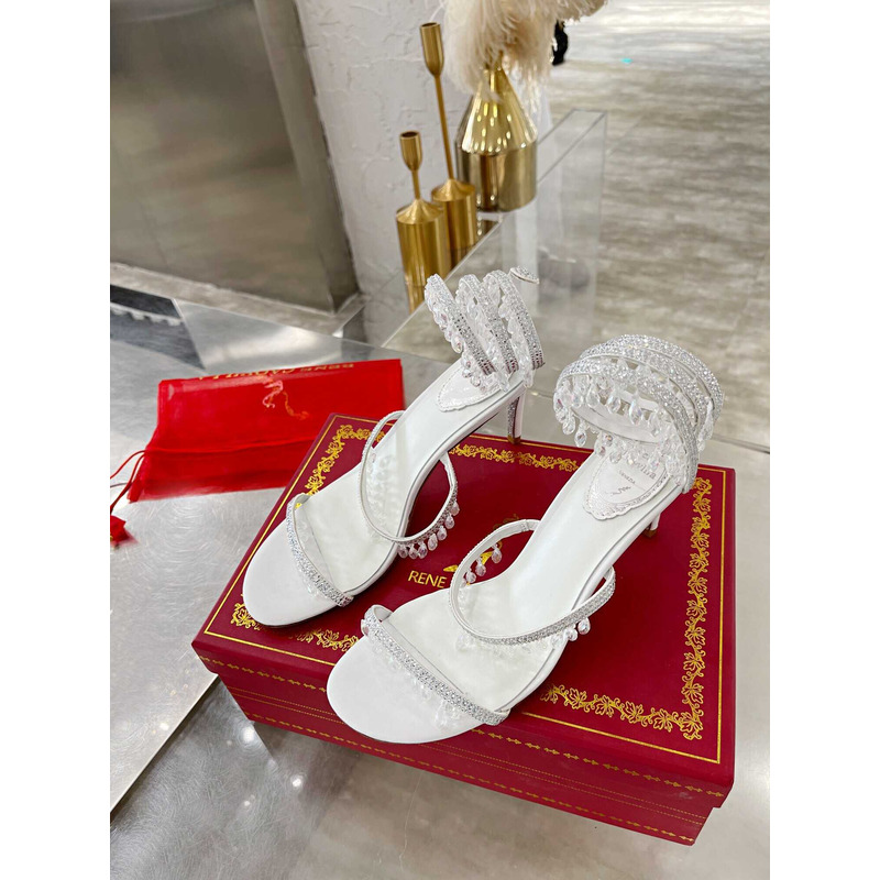 Rene Caovilla Must-Haves Chandelier Ruby White Crystal Pumps