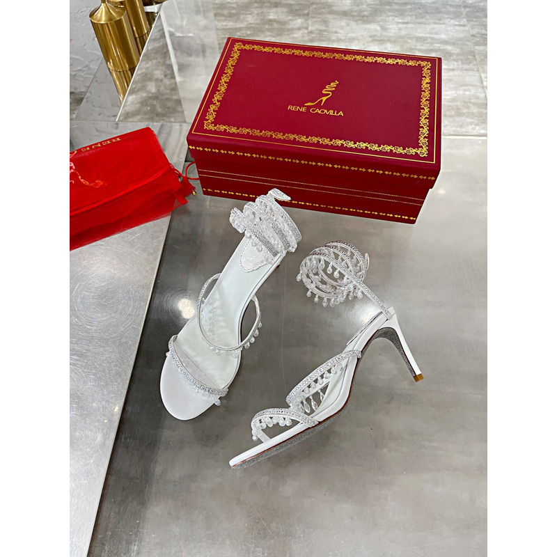 Rene Caovilla Must-Haves Chandelier Ruby White Crystal Pumps