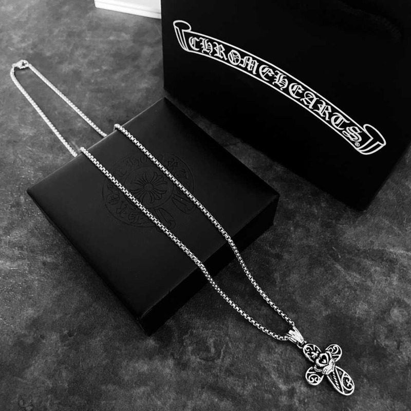 Chrome Heart Love Cross Necklace