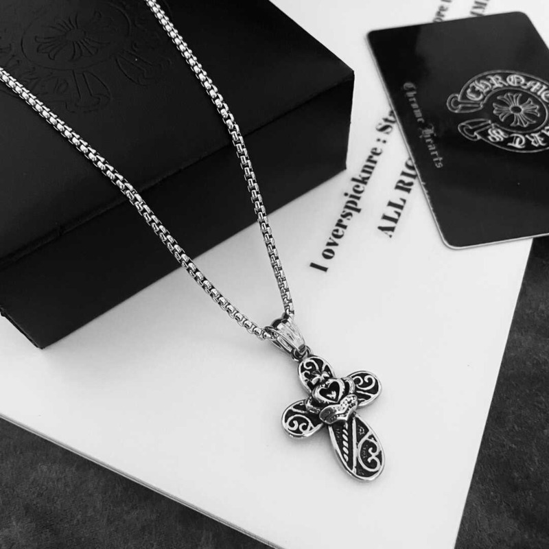 Chrome Heart Love Cross Necklace