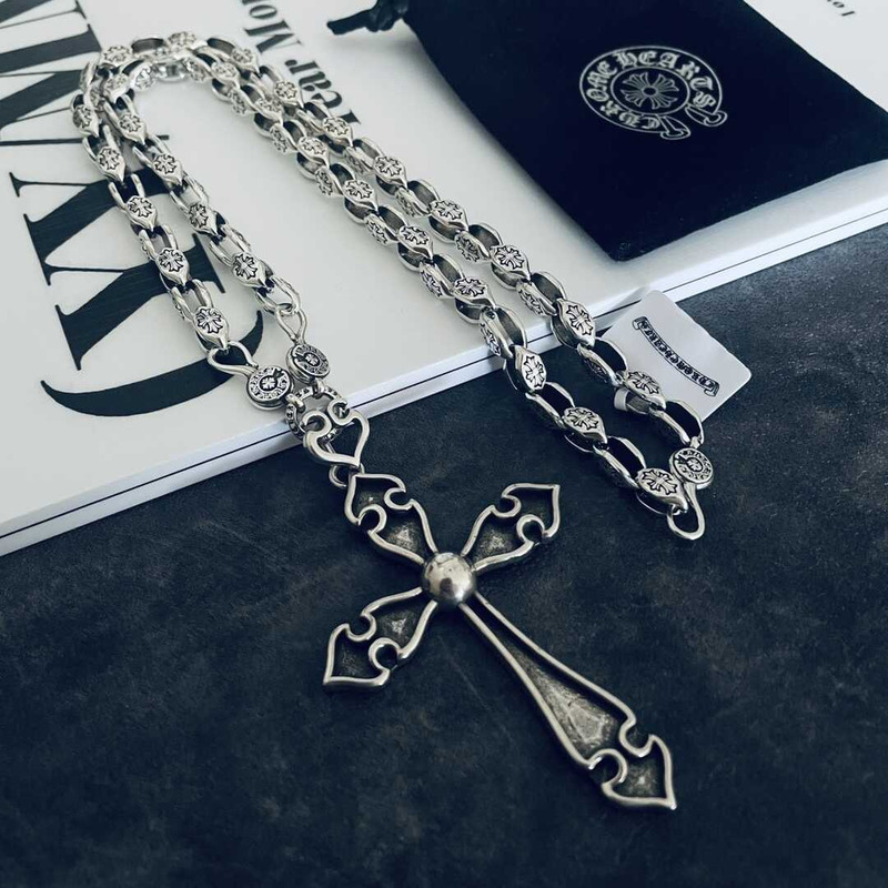 Chrome Heart Spade Cross large Cross Llower-shaped Necklace