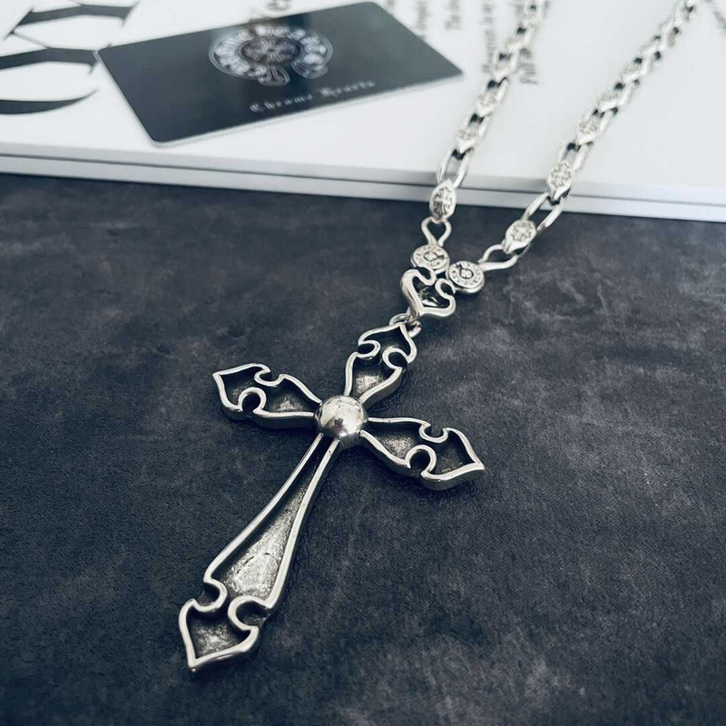 Chrome Heart Spade Cross large Cross Llower-shaped Necklace