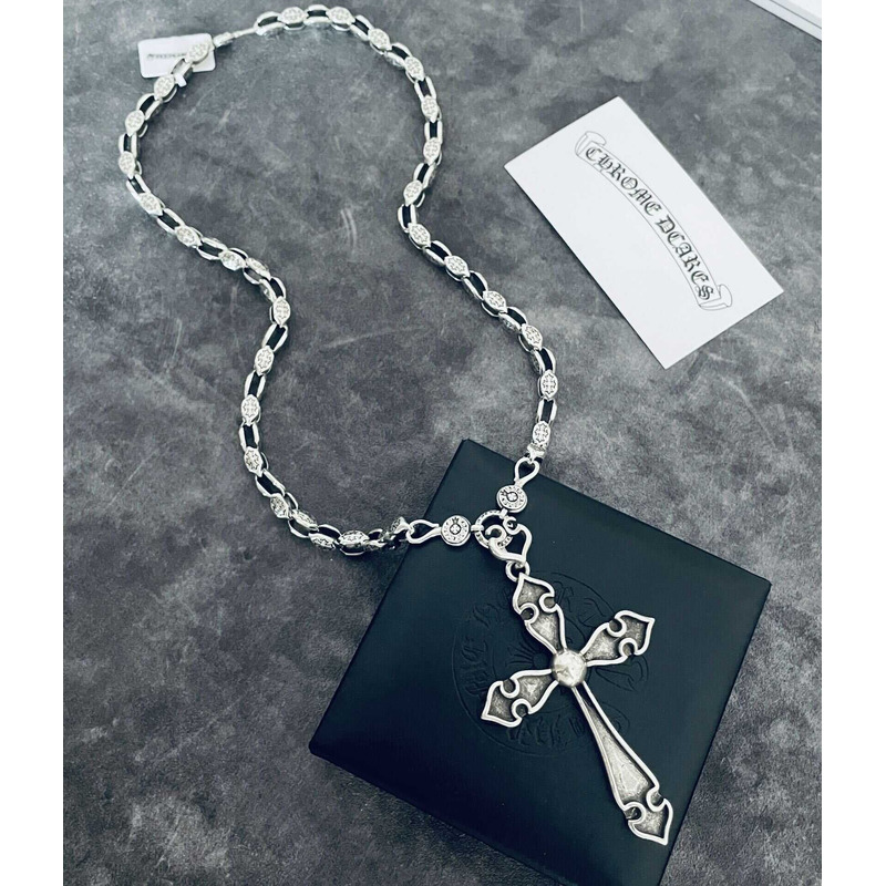 Chrome Heart Spade Cross large Cross Llower-shaped Necklace